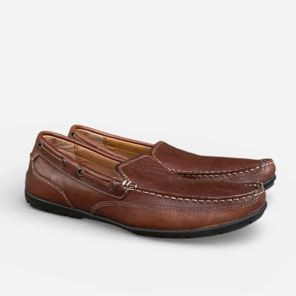 Bass “Hank” Men’s Leather Slip-on Loafers in Brown Size 8D